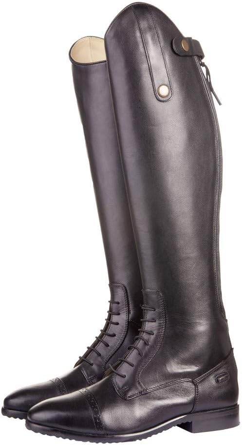 HKM - Damen Reitstiefel VALENCIA Leder cognac kurz Schwarz 37 EU, Schwarz 37 EU