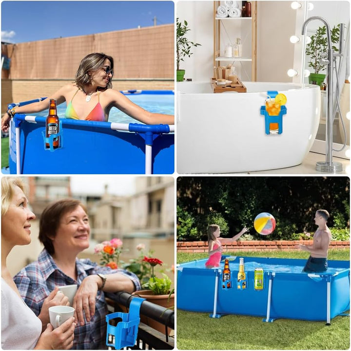 4 Stück Getränkehalter Poolrand, Pool Becherhalter Wasserbecher-Hängehalter Getränke Halterung Pools
