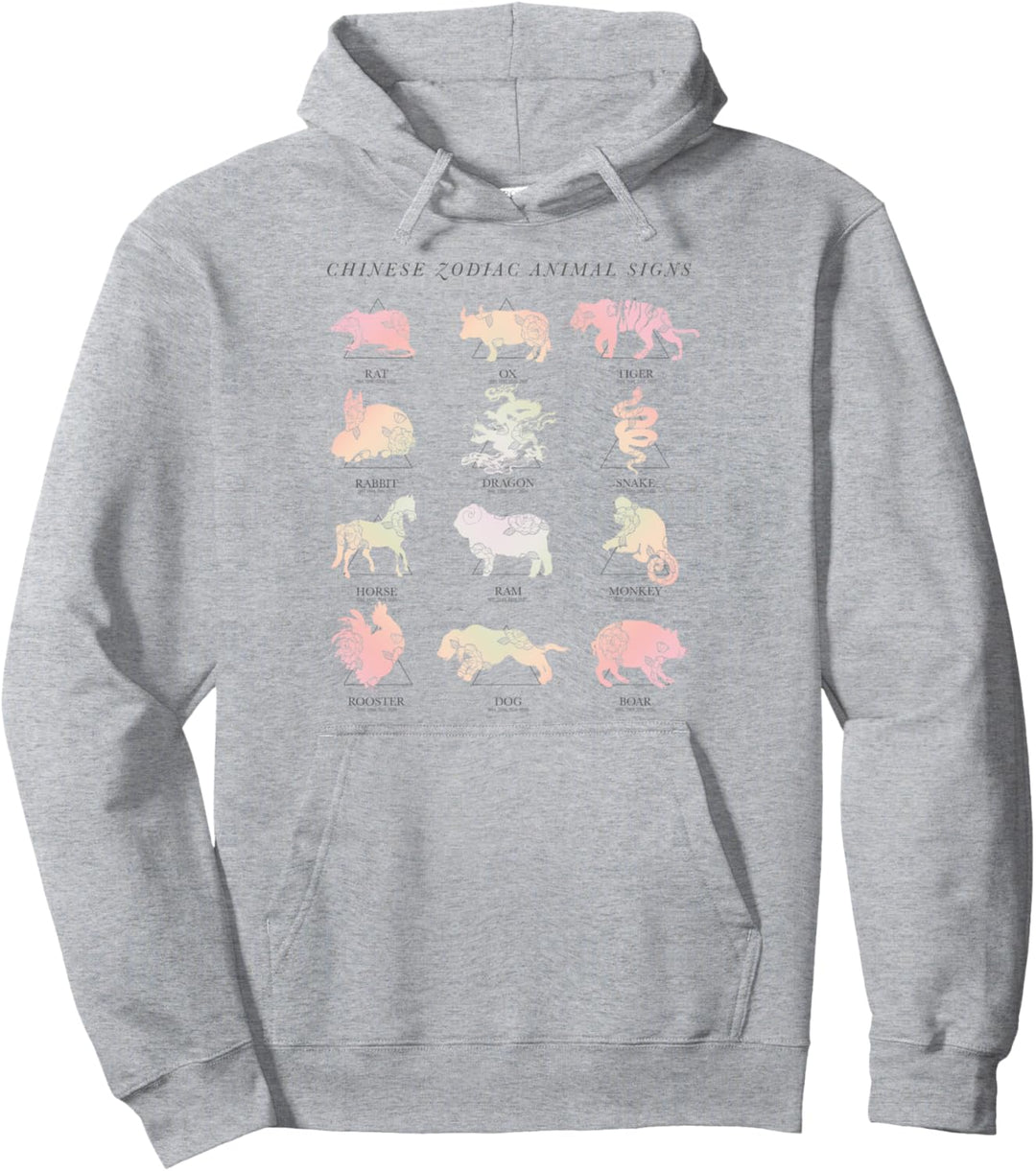 Trendy Zodiac Animal Signs Pullover Hoodie