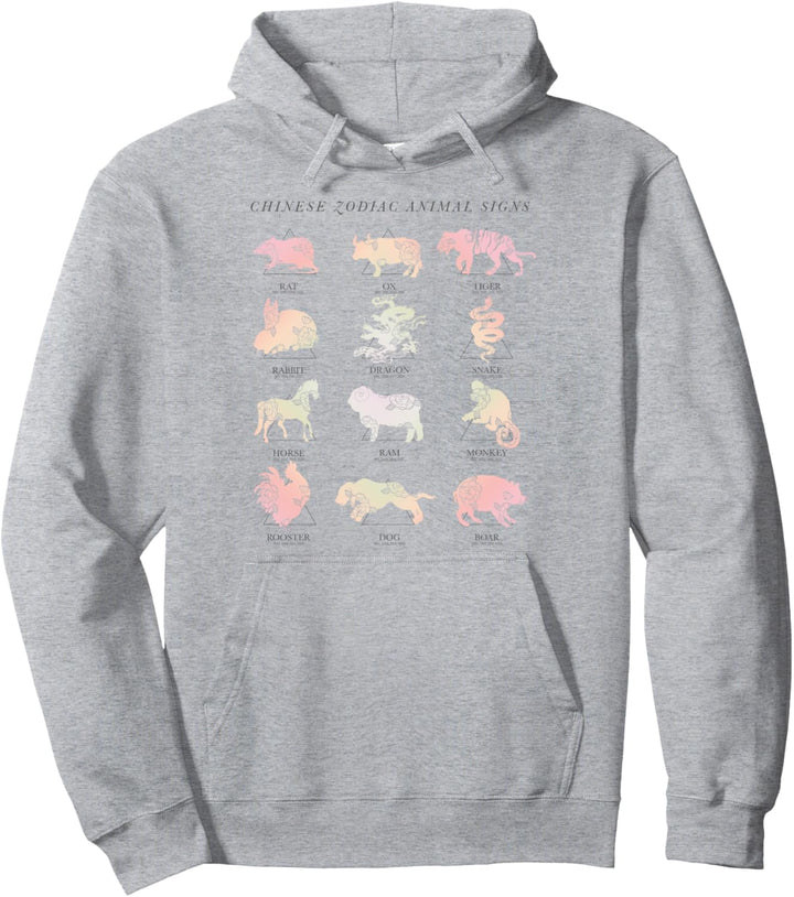 Trendy Zodiac Animal Signs Pullover Hoodie