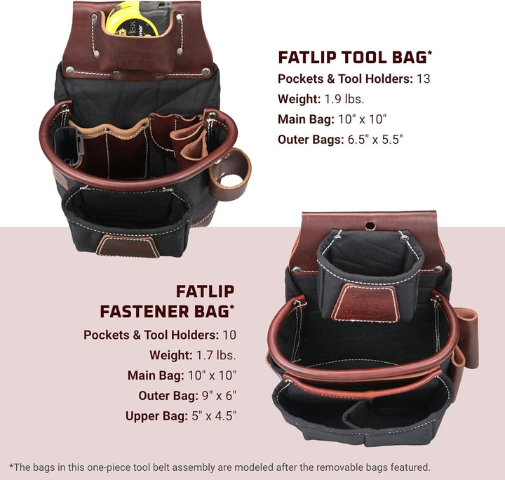 Occidental Leder, 9850 zu Verstellen, Für Fett Lip Werkzeuggürtel, Schwarz Right Hand, Right Hand