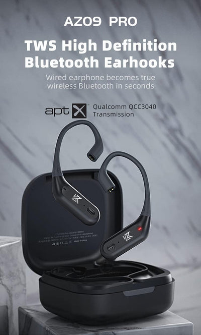 CCA KZ AZ09 PRO Bluetooth Modul,IEM Kopfhörerkabel,Apt X Wireless Ear Hooks Kopfhörer Wasserdicht 5.