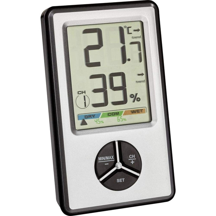 TFA Dostmann Digitales Thermo-Hygrometer, 30.5045.54, zur Raumklimakontrolle, als Sender verwendbar,