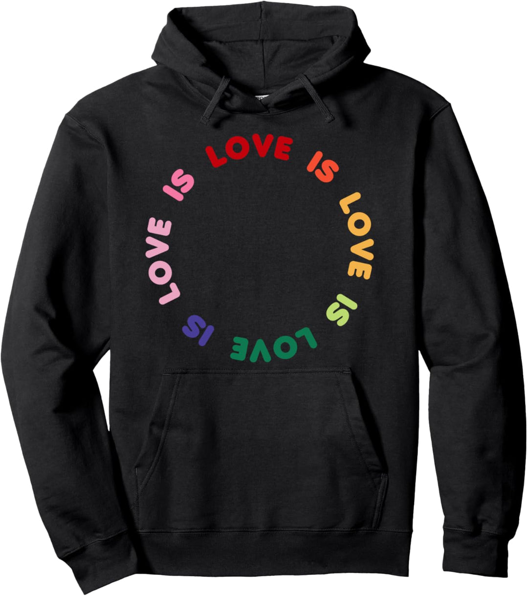 Trendy Love Is Love Rainbow Circle Pullover Hoodie