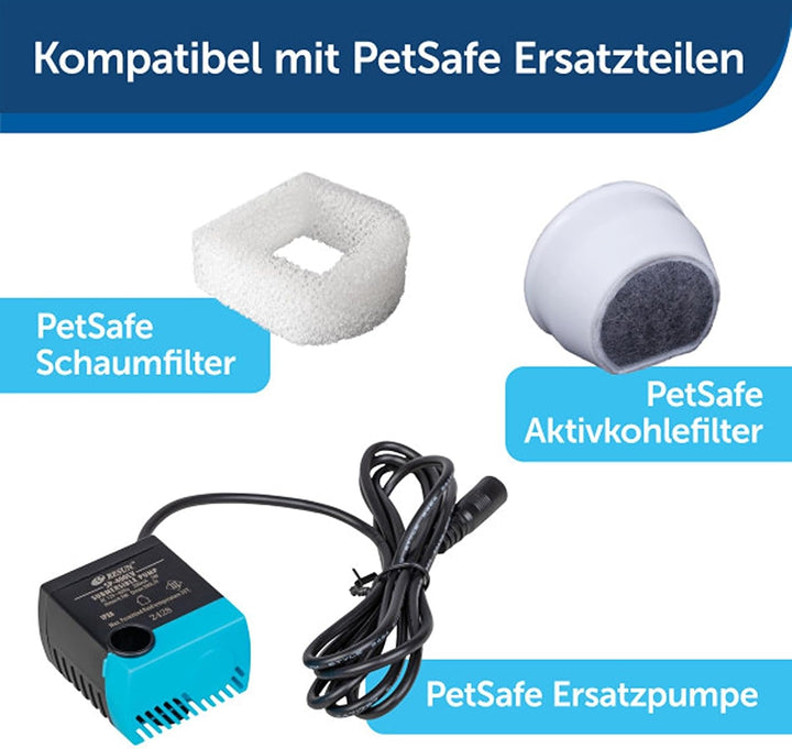 PetSafe Keramik-Trinkbrunnen Streamside, Für Katzen und kleine Hunde geeignet, Leiser Betrieb, 1,8 L