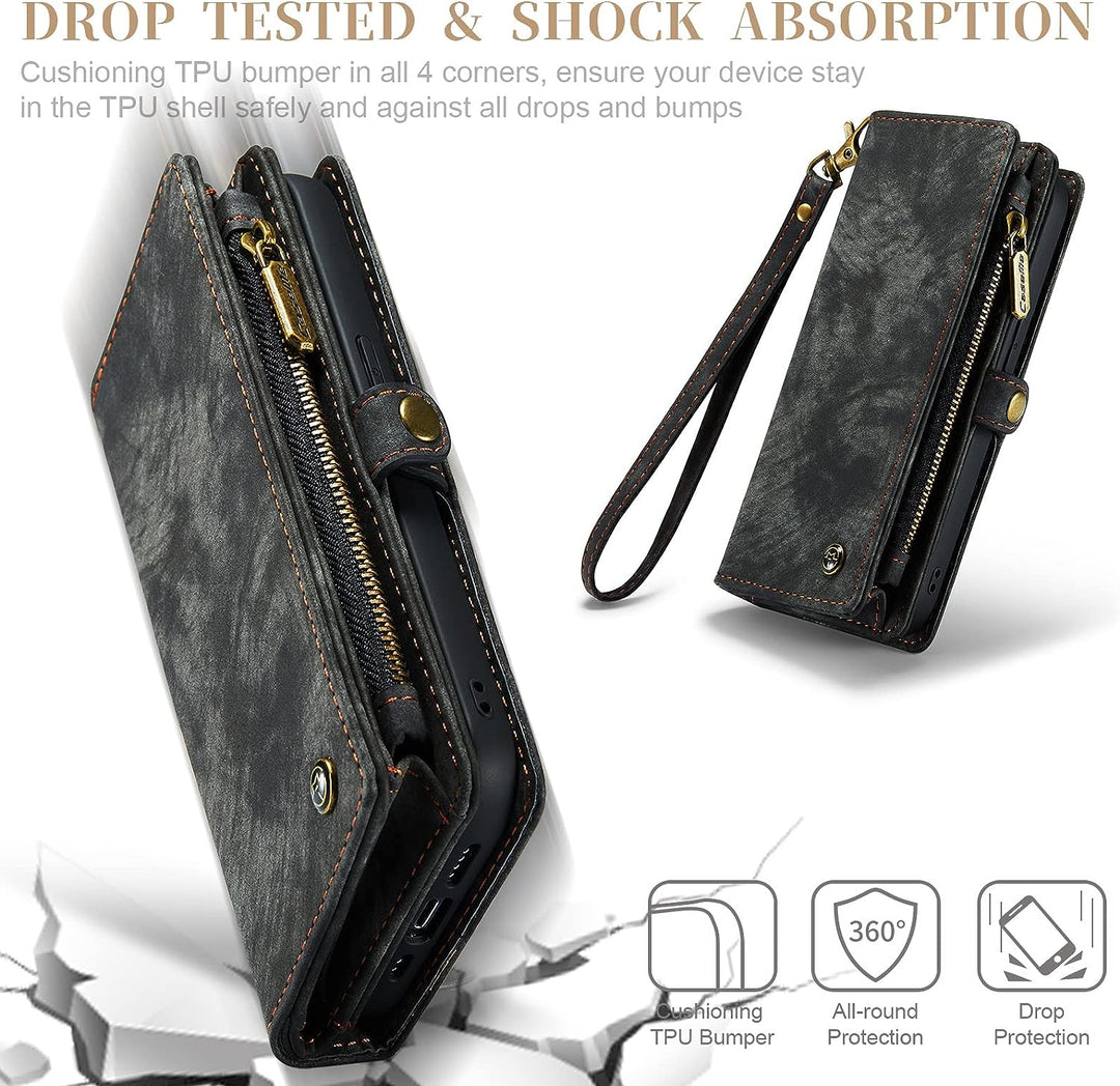 UFinetech 2-in-1 iPhone 11 Pro Max Hülle Tasche Designer TPU Bumper Leder Flip Magnetische Abnehmbar