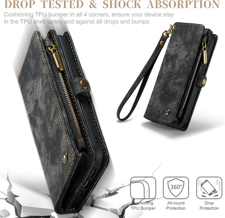 UFinetech 2-in-1 iPhone 11 Pro Max Hülle Tasche Designer TPU Bumper Leder Flip Magnetische Abnehmbar