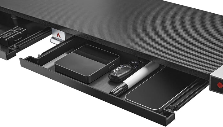 mywall Monitorständer mit RGB-Beleuchtung - HT44L, Klemmbefestigung, Bildschirmerhöhung, 2 Schublade