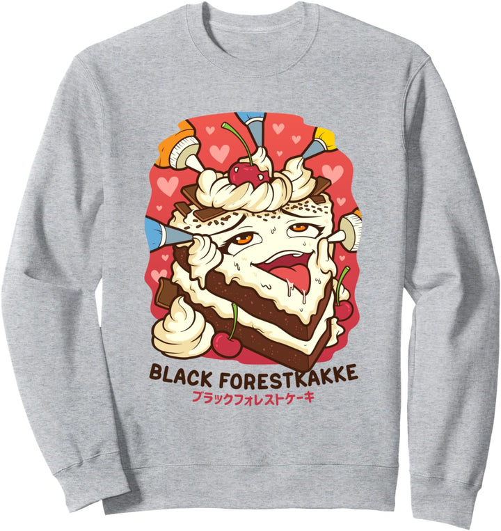Lustiger frecher Foodie Pun Kawaii Schwarzwaldkakke Sweatshirt