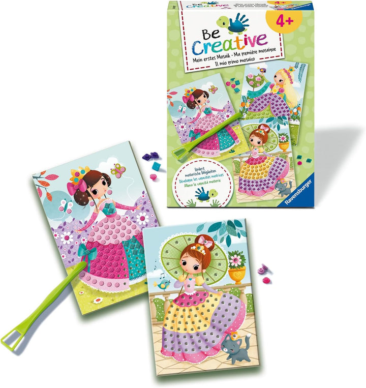 Ravensburger BeCreative Mosaic Princess - Bastelset für Kinder ab 4 Jahren, Mosaikbilder basteln für