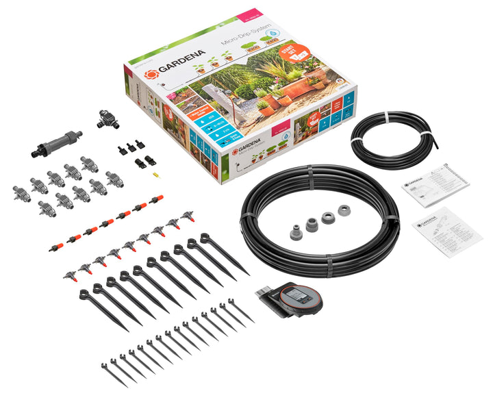 Gardena Start Set Pflanztöpfe M automatic: Das praktische Micro-Drip-System Starterset mit Bewässeru