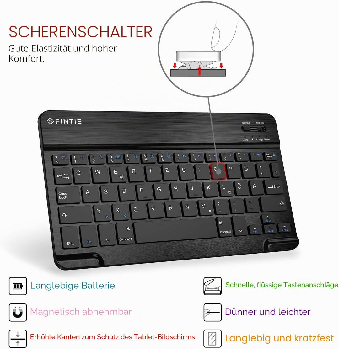 Fintie Tastatur Hülle für iPad 9.7 Zoll 2018 2017 / iPad Air 2 / iPad Air - Ultradünn Schutzhülle Ke