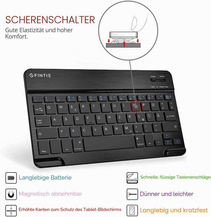 Fintie Tastatur Hülle für iPad 9.7 Zoll 2018 2017 / iPad Air 2 / iPad Air - Ultradünn Schutzhülle Ke