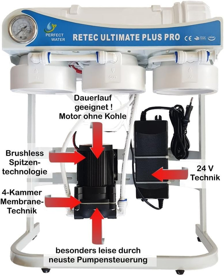 Umkehr-Osmoseanlage 1000 GPD Ultimate PLUS Basic direct flow kein Tank nötig Umkehrosmosewasserfilte