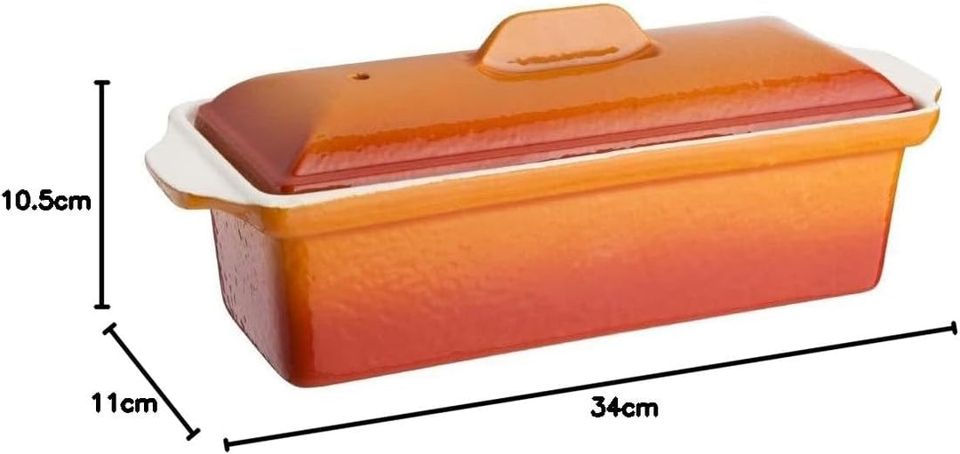 Vogue Orange Pastetenform, 1,3 l, 110 x 340 x 105 mm, kommerzielle Form 90(h) x 310(w) x 110(d)mm.,