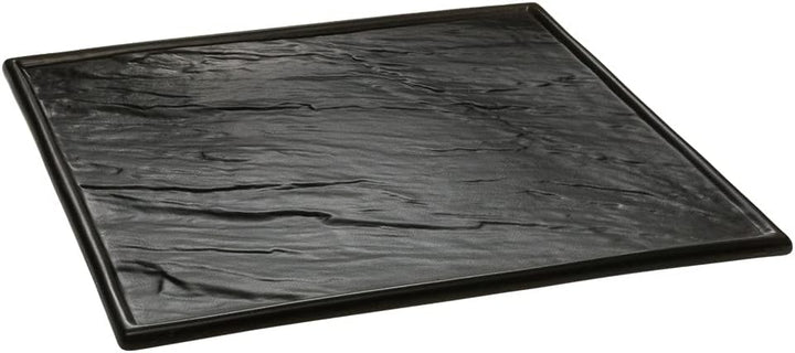Holst Porzellan SDS 003 Porzellan Servierplatte Schieferdesign schwarz, Set 7-tlg. mit sechs Piekser