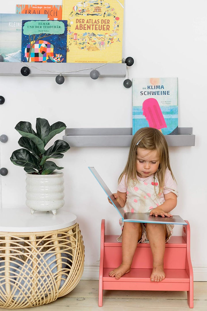 Kindsgut Holztritt, Tritt-Hocker mit 2 Stufen ideal für Kinder, dezente Farben und hochwertige Quali