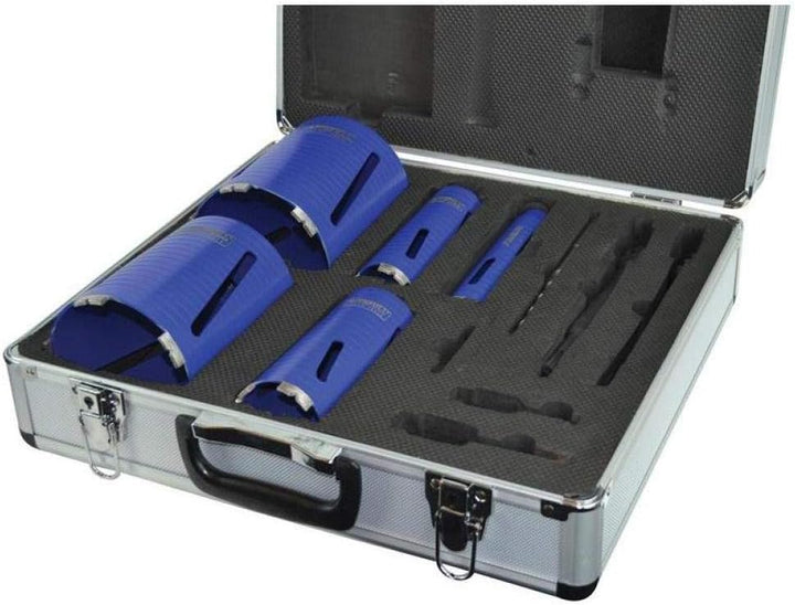 Faithfull Core Drill Kit & Case Set of 11, Multi-colour, Pack of 11, Pack of 11