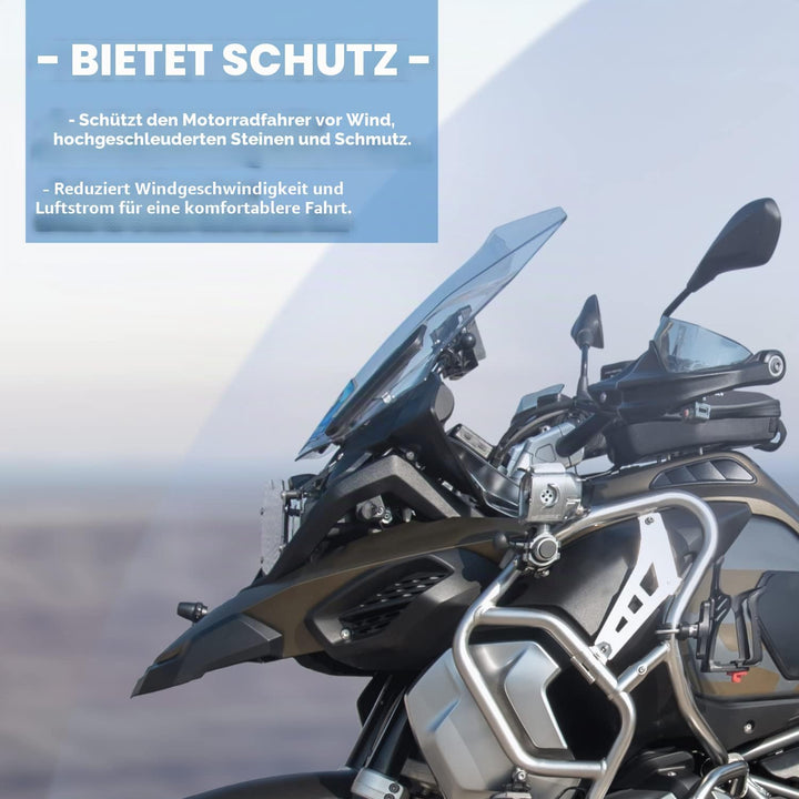TAZGANTAX Motorrad Tourenscheibe Windschutz kompatibel mit B.M.W R1200GS R1250GS R 1200 GS R 1250 GS