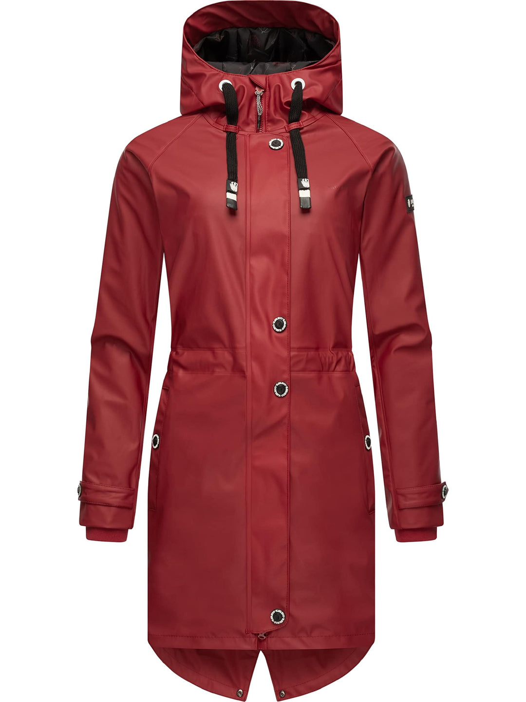 Navahoo Damen Übergangsjacke Regenmantel wasserdicht lang warm gefüttert mit Kapuze Rainy Flower XS-