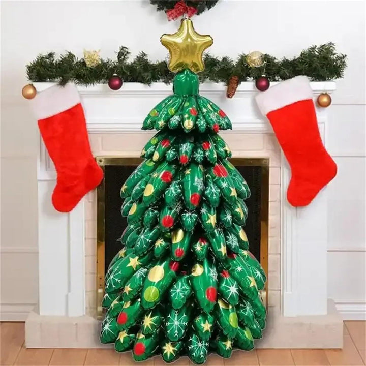 Kielsjajd Aufblasbarer Weihnachtsbaum Weihnachtsdeko, 130 * 73 cm Aufblasbare Weihnachtsdeko wasserd
