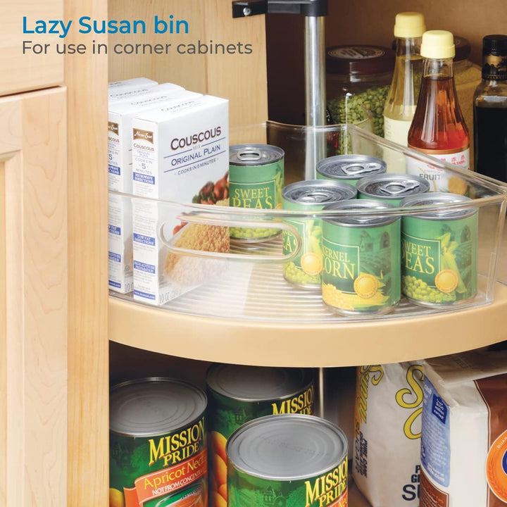 iDesign 62630EU Lazy Susan Schrank-Behälter 1/4, Durchsichtig, Farblos (Packung mit 2) Bezbarvé 1/4