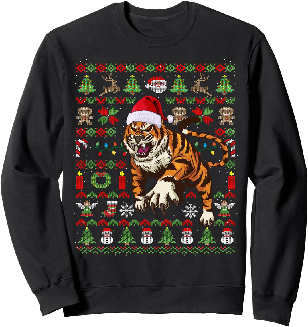 Ugly Christmas Tiger Raubkatze Weihnachten Geschenke Sweatshirt