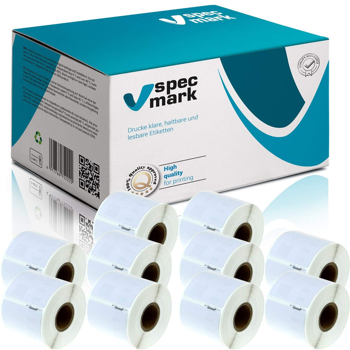 10 Etiketten-Rollen kompatibel mit DYMO 99015 54mm x 70mm S0722440 320 Stück kompatibel zu allen Eti