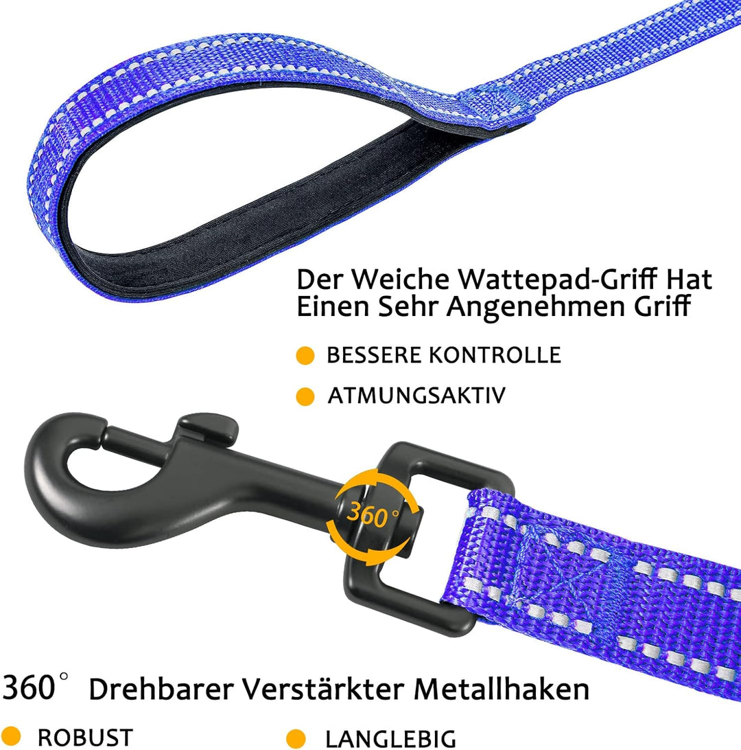 Demigreat Schleppleine für Hunde, 3m / 5m / 10m / 15m / 20m Robuste Lange Hundeleine Reflektierend T