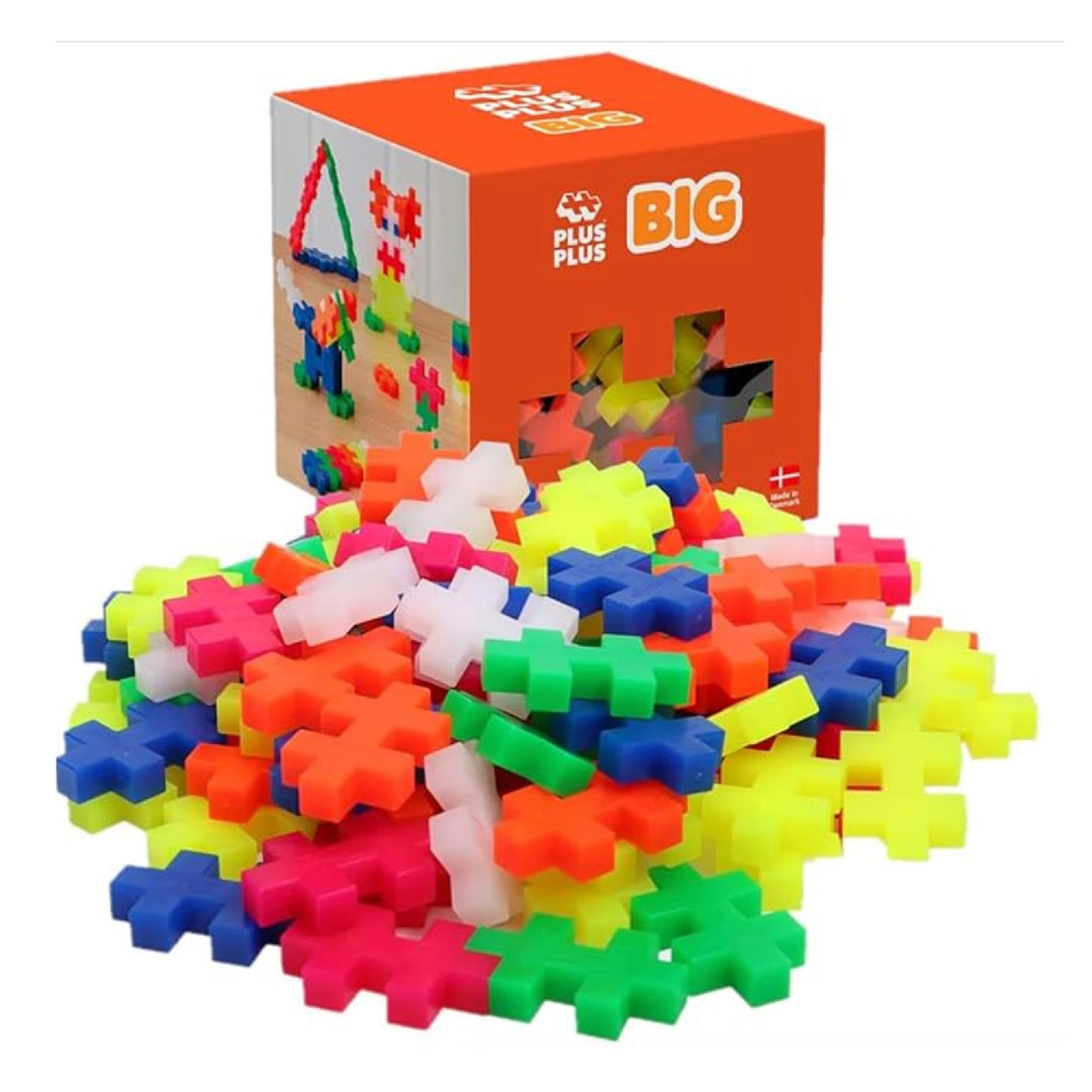 Plus-Plus 9603411 Kreativ-Bausteine, Big Neon Set, Geniales Konstruktionsspielzeug, 100 Teile