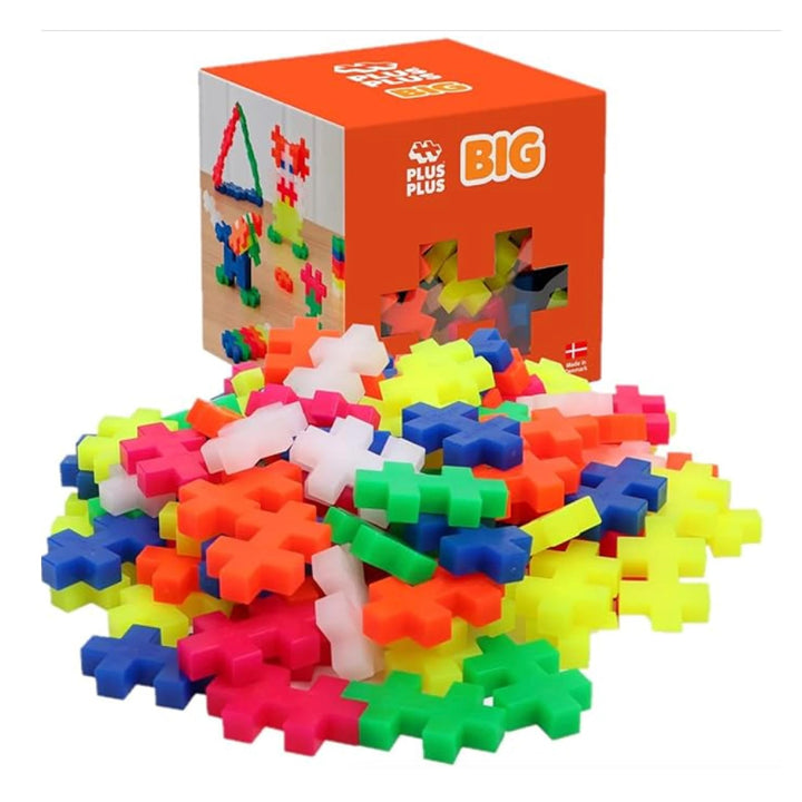 Plus-Plus 9603411 Kreativ-Bausteine, Big Neon Set, Geniales Konstruktionsspielzeug, 100 Teile