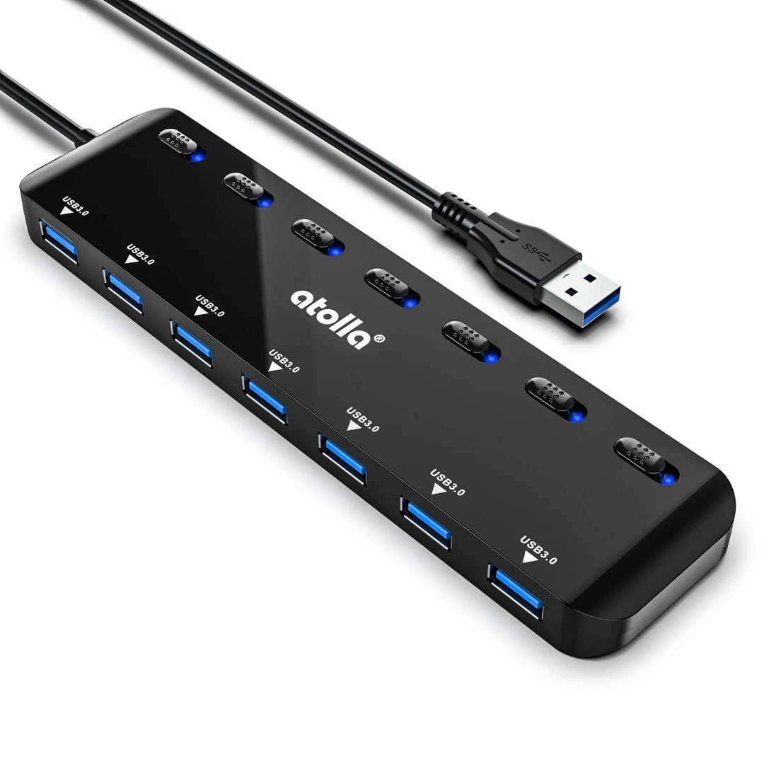 USB HUB, atolla USB Verteiler mit 7 USB3.0 Ports, Mehrfach USB 3.0 Daten Hub mit 100cm Erweitert Kab