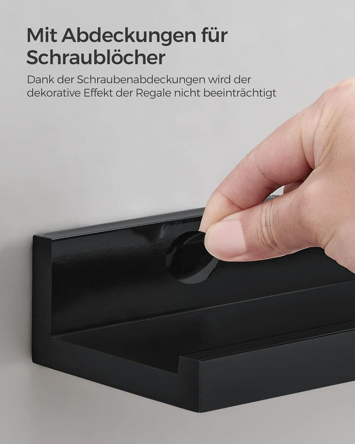SONGMICS Wandregal, 3er Set, Schweberegal, 38 cm breit, Regal für Fotorahmen und Dekos, für Wohnzimm