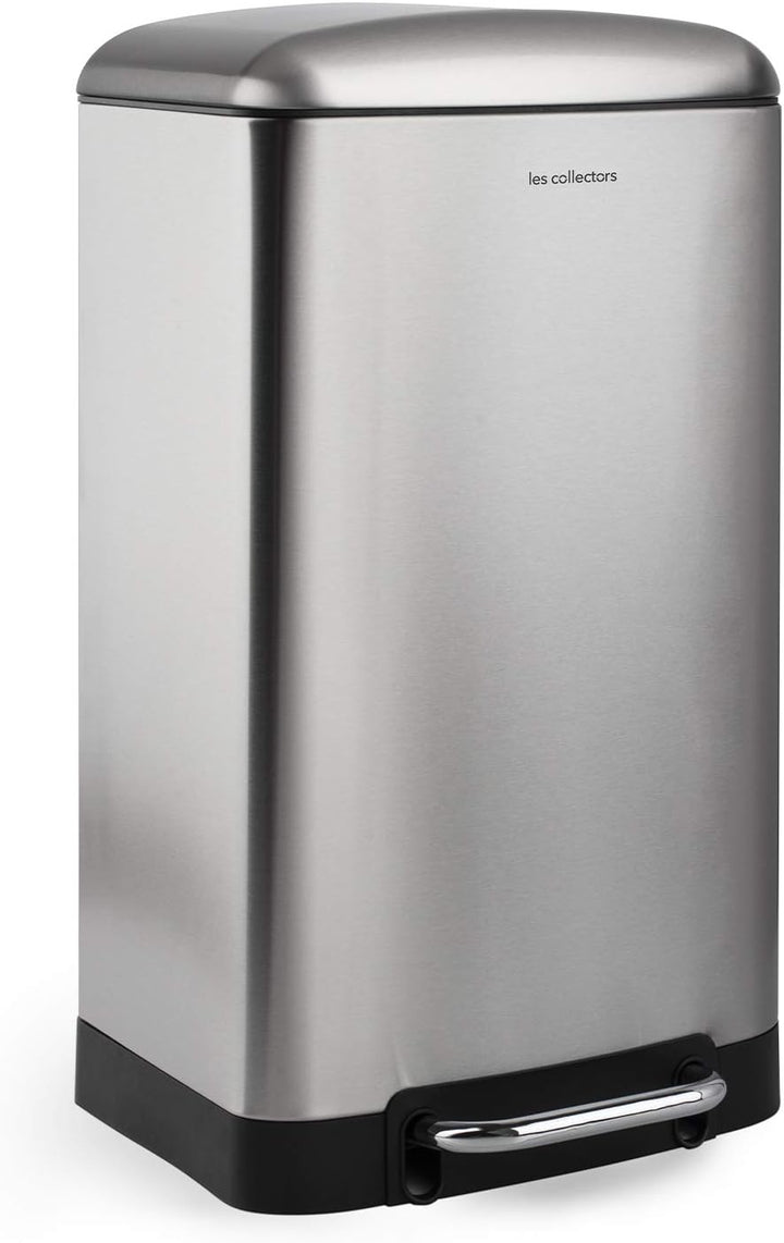 Les Collectors Tret-Mülleimer N°712 / Edelstahl/silber, 30 L/herausnehmbarer Inneneimer/rechteckig,