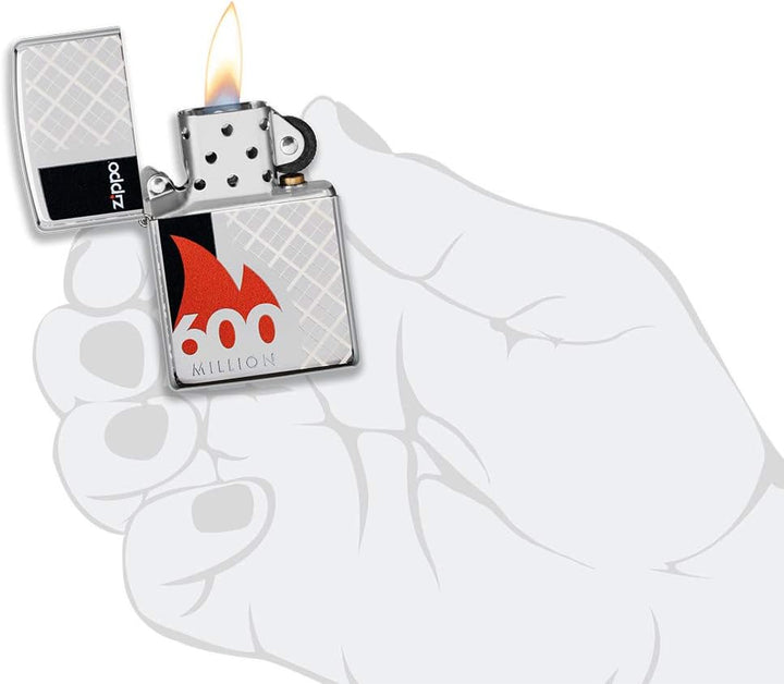 Zippo 600th Million Lighter Commemorative Lighter-600th Limited Edition, Chrom, Pocket Size, Chrom