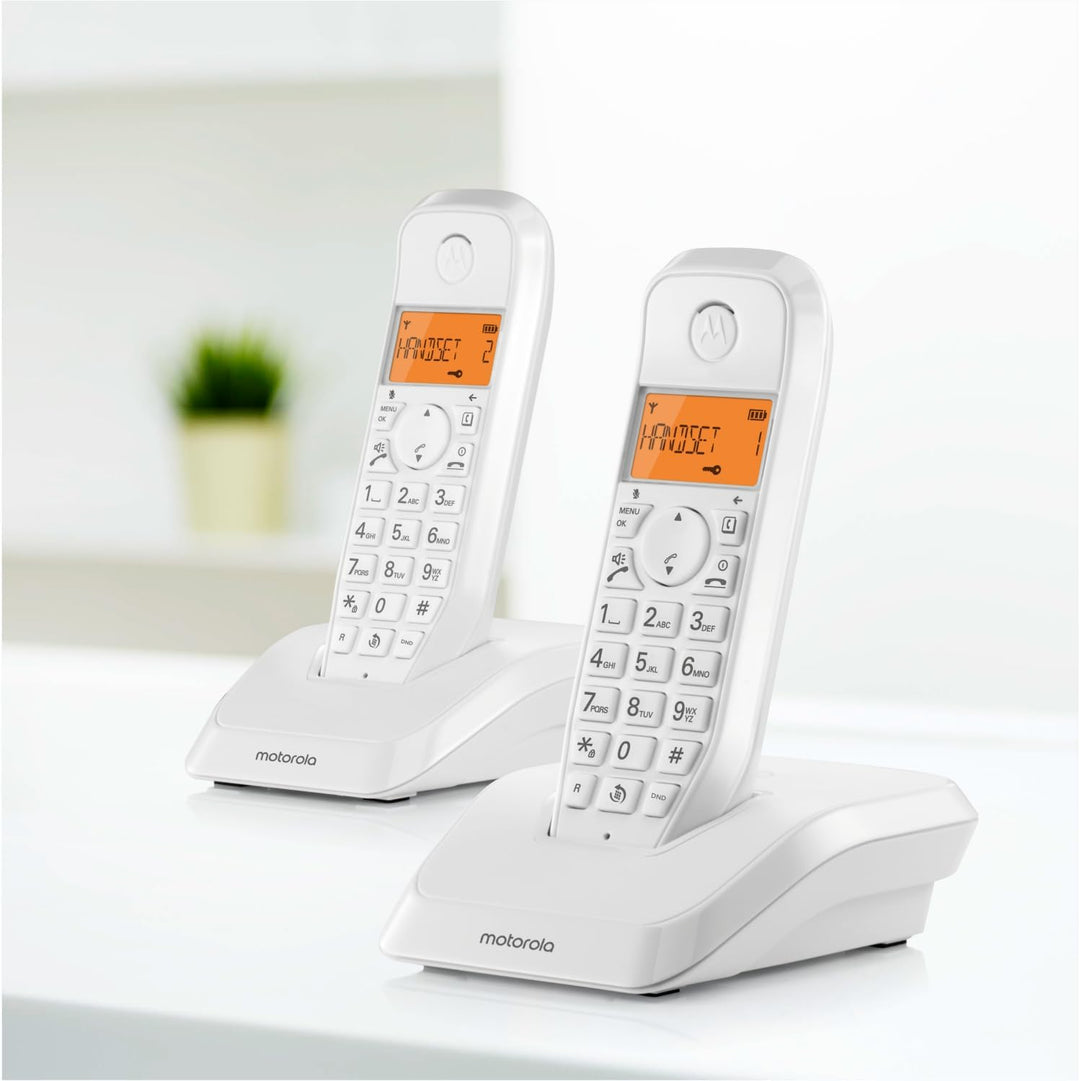 Motorola S1202 Duo Schnurloses Telefon, Weiss
