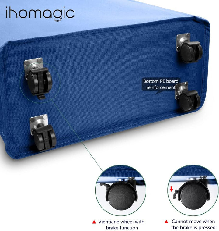 IHOMAGIC 84L Extra Gross Wäschesammler Zusammenklappbare Wäschebehälter Faltbar Wäschekorb mit seitl