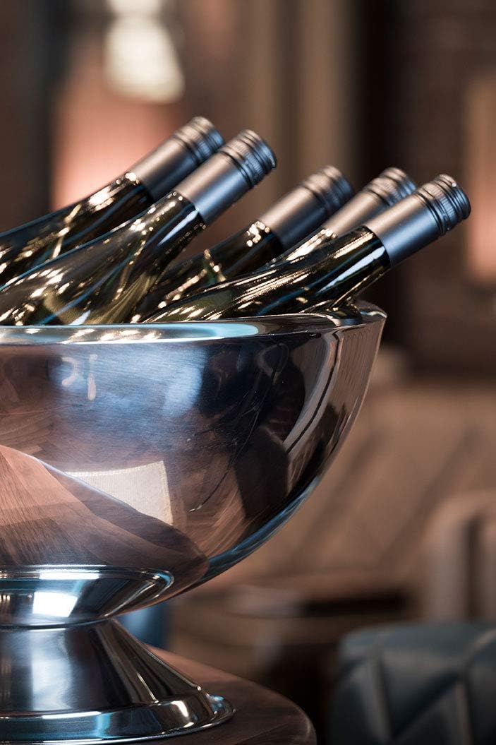 Champagnerkühler,Sektkühler aus Edelstahl, klassischer Stil,hochglanzpoliert, doppelwandig, 10,5 L F