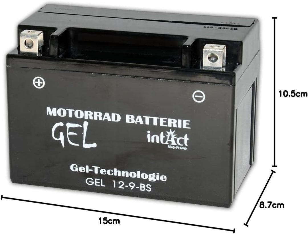 intAct - GEL MOTORRADBATTERIE | Batterie mit +30% Startleistung. Für Roller, Motorrad etc. | Bike-Po