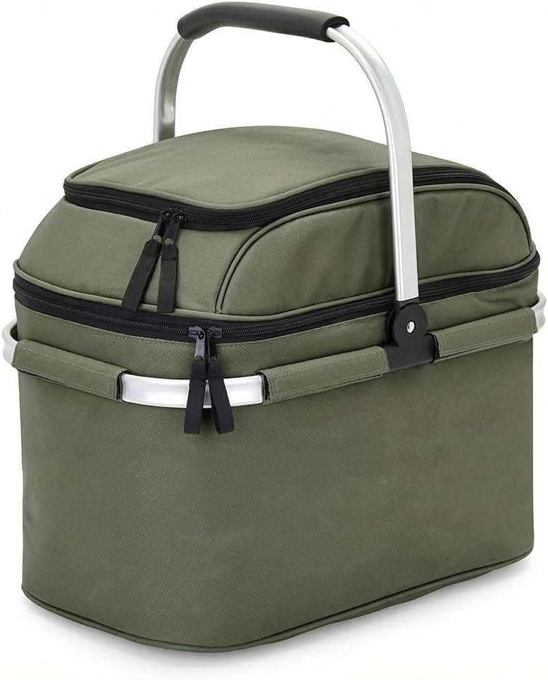 Livoo Picknickkorb für 4 Personen SEP117VE – 23 l, 600D, 29 Zubehörteile inklusive