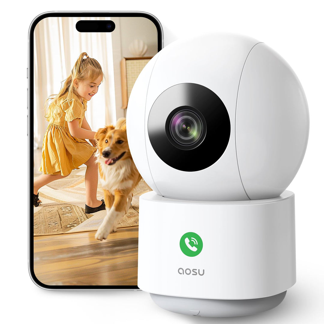 aosu 2K Überwachungskamera Innen WALN Kamera babyfone Handy Indoorcam, babyphone Bewegungsmelder Nac