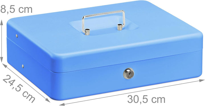 Relaxdays Lockable Cash Box Abschliessbare, Münzeinsatz und 4 Geldscheinfächer, Geldkassette aus Eis