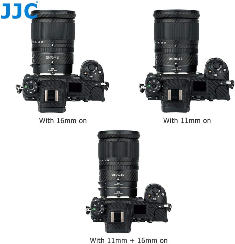 JJC Automatik Makro Zwischenringe (AF) für Makrofotographie 11mm/16mm Set für Nikon Z-Bajonett Syste