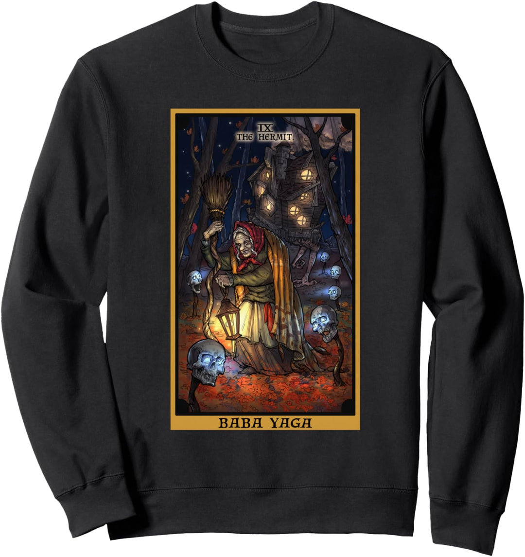 Baba Yaga Tarotkarte der Einsiedler, slawische Mythologie, heidnische Hexe Sweatshirt