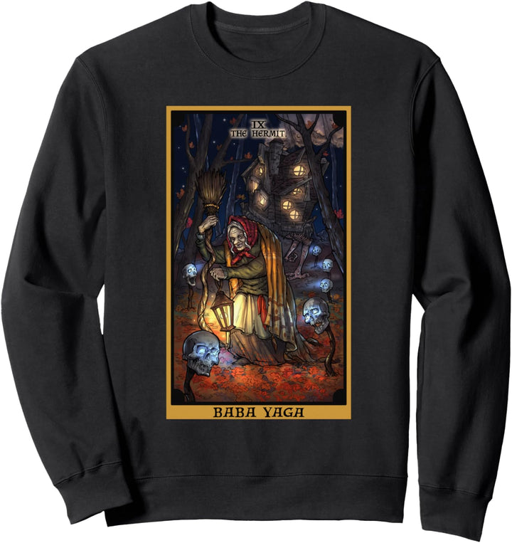 Baba Yaga Tarotkarte der Einsiedler, slawische Mythologie, heidnische Hexe Sweatshirt