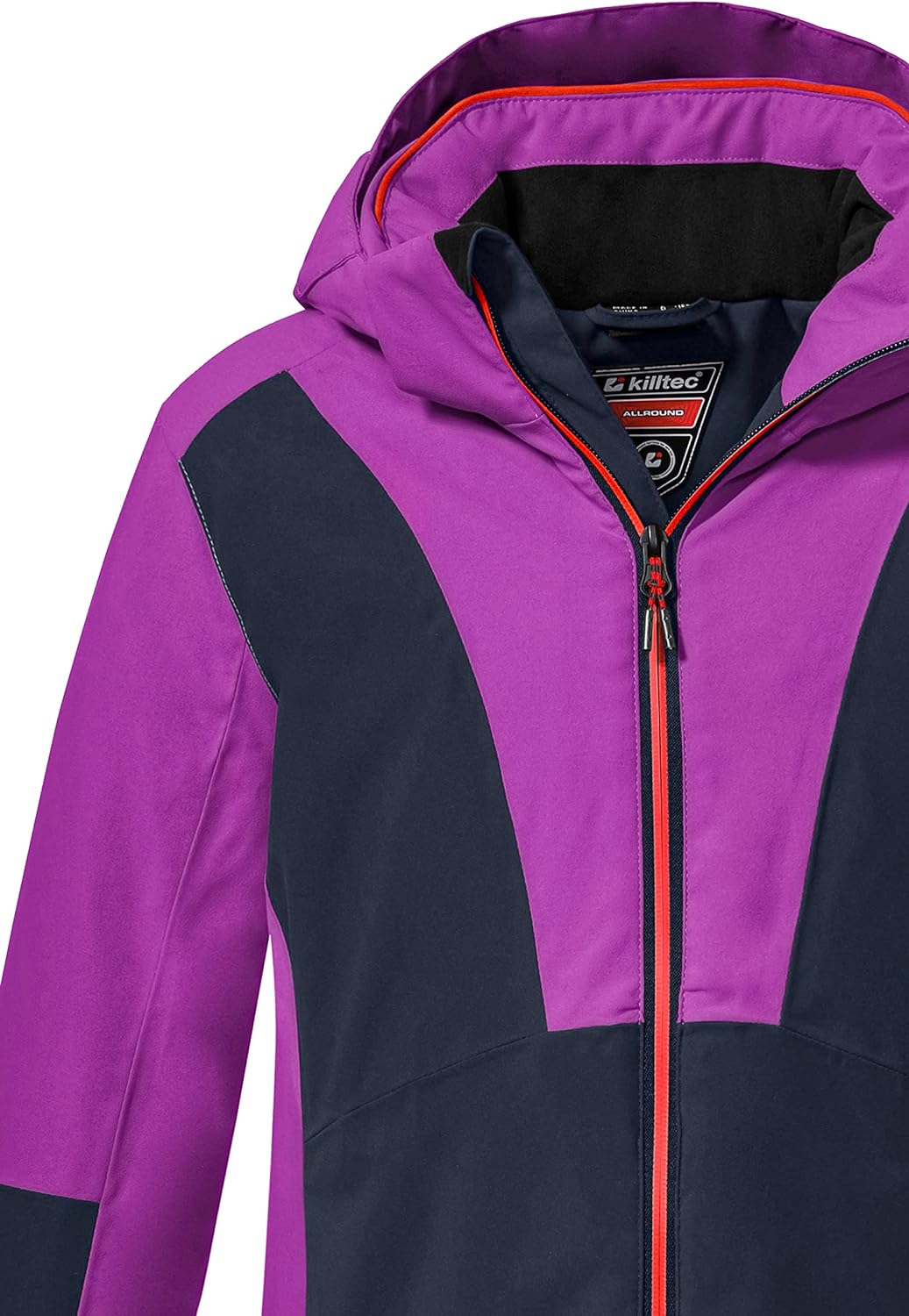 killtec Mädchen Skijacke/Funktionsjacke mit Kapuze und Schneefang KSW 155 GRLS SKI JCKT, neon reines