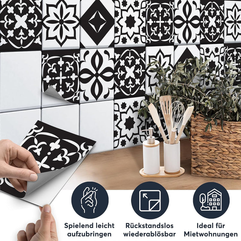 CREATISTO Klebefliesen Stickerfliesen Fliesenfolie - Stylische Sticker Aufkleber für Fliesen I Klebe