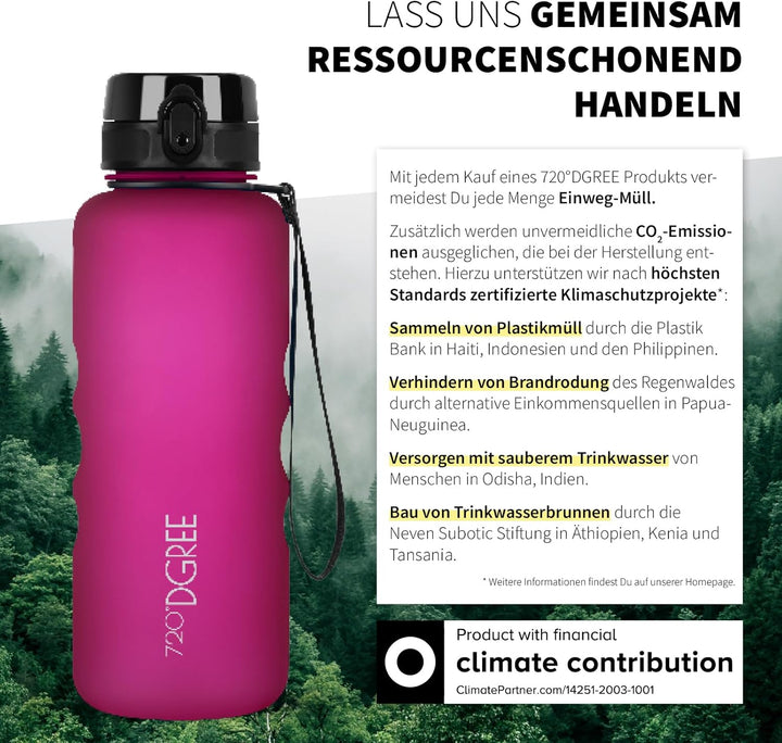 720°DGREE Trinkflasche 1,5l “uberBottle“ +Früchtebehälter - BPA-Frei, Auslaufsicher - Wasserflasche