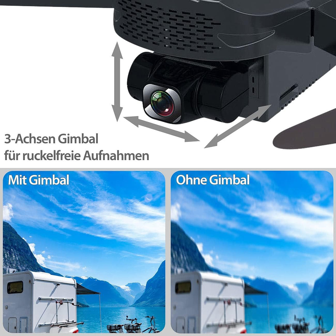 Simulus Drone: Faltbare GPS-Drohne, 4K-Cam, 360°-Abstandssensor, Brushless-Motor, App (Quadcopter, Q