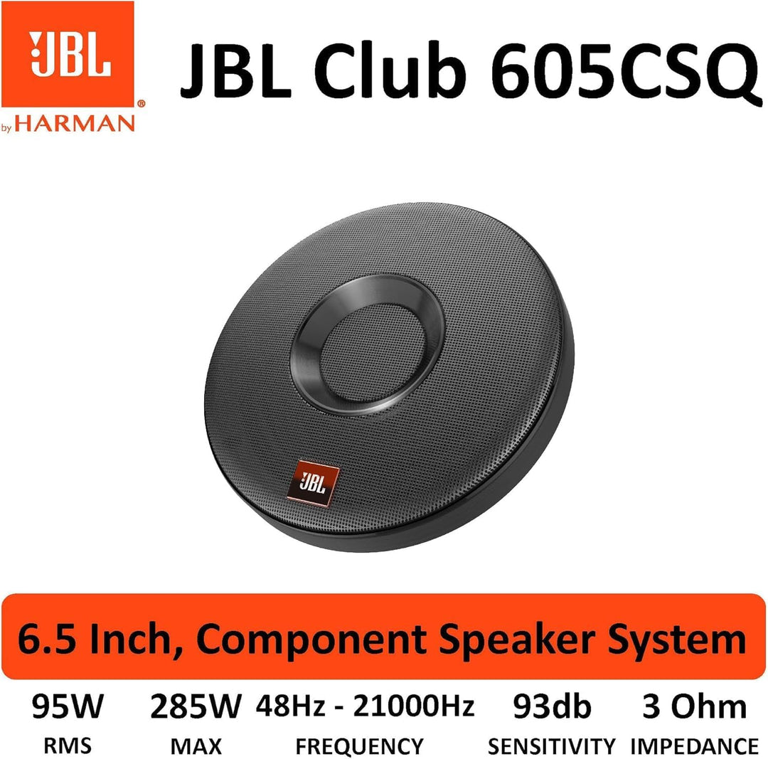 JBL Club 605CSQ 2-Wege KFZ Soundsystem - 285 Watt Komponenten Auto Lautsprecher Boxen Set mit 160mm